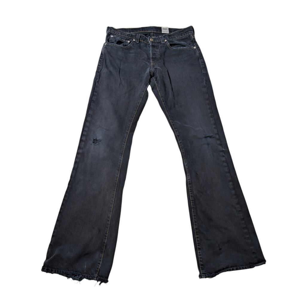 Vintage Levi’s Skinner Boot Cut Jeans Black Distressed Grunge Y2K 32x33